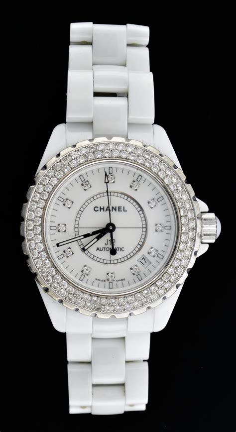 chanel j12 diamond and ceramic automatic wrist watch|Chanel j12 automatic watch price.